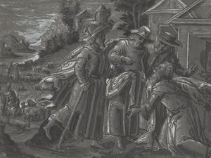 Abraham Entertaining the Angels (verso)