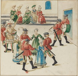 Three Couples in a Circle Dance by German 16th Century