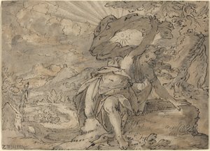 Allegorical Female Figure in a Landscape by German 17th Century