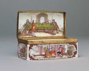 A Frankenthal Rectangular Snuff Box and Bombe Cover, c.1770