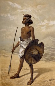A Nubian warrior, from The History of Mankind, Vol.III, by Prof. Friedrich Ratzel, 1898
