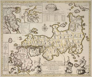 A Map of the Kingdom of Japan Divided into Sixty-Eight Provinces, Separate Maps of Kamschatka and Niphon by German School