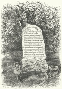 A stone tablet showing The Wessobrunn Prayer by German School