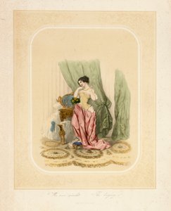 An Elegant Lady at Her Dressing Table, Printed by F. Sala & Co, Berlin, c.1850 by German School