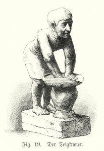 Ancient Egyptian Figure of a Man Mixing Dough by German School