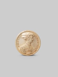 Anna, Queen of Hungary and Bohemia, in an ivory portrait medallion, 16th Century by German School