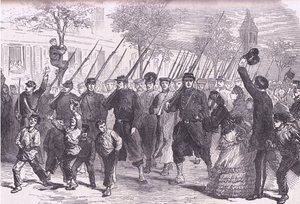 Arrival in Paris of Prussian prisoners after the battle before Bagneun