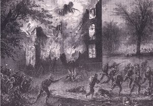 Attack on an advanced French position, Cassells History of the War between France and Germany published by Cassell and Company Limited, c.1890