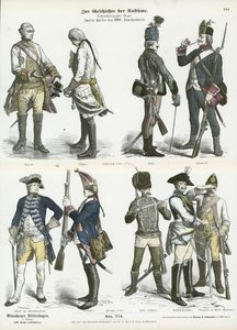 Austrian and Prussian Military Uniforms, Second Half of 18th Century by German School