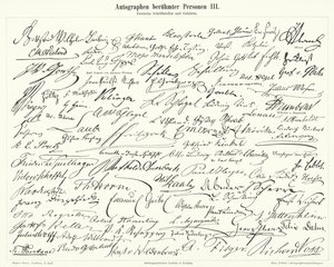 Autographs of Famous People: German Writers and Scientists by German School