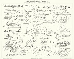 Autographs of Famous People: Prominent Figures of the Protestant Reformation, Britain, the Thirty Years War and Scientists by German School