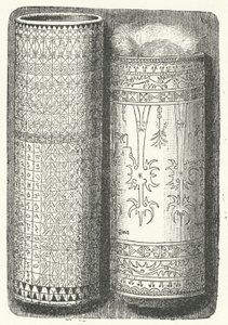 Bamboo Canes from Sumatra Decorated with Rejang Script (engraving) by German School