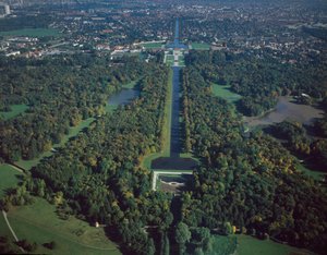 Baroque Art: Aerial View of Nymphenburg Park by German School