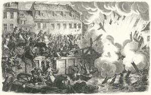 Blowing up of the Elster Bridge, Battle of Leipzig by German School