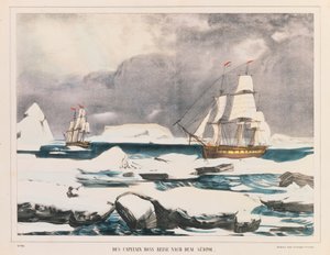 British Polar Explorer Captain Ross Expedition to Antarctica, published by J. Scholz, Mainz, between 1839-42