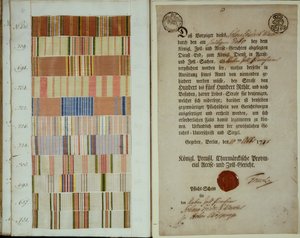 Campaign Ribbons and Record of Duty for a Soldier in the Royal Prussian Army by German School
