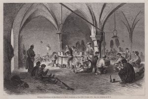 Captured Garibaldians and French franc-tireurs in the town hall of Dijon, France, Franco-Prussian war, mid-December 1870 by German School