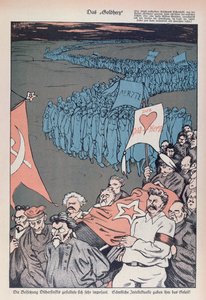 Caricature of the death of Felix Dzherzhinsky, founder and director of the CHEKA