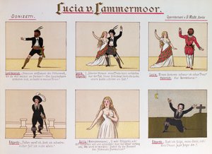 Cartoon making fun of the opera Lucia di Lammermoor by Donizetti by German School