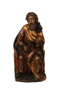 Carved Limewood Sculpture of a Prophet, Swabian c.1500