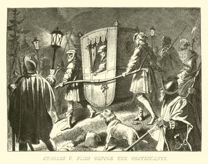 Charles V Flies Before the Protestants by German School