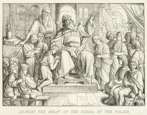 Charles the Great in the School of the Palace by German School