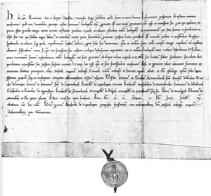 Charter of Henry Raspe, Landgrave of Thuringia and German anti-king, for Bishop Hermann of Wurzburg by German School