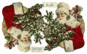 Christmas Card Depicting Father Christmas by German School