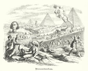 Construction of the Pyramids, Ancient Egypt by German School
