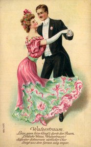 Couple dancing by German School