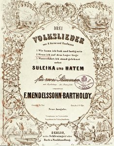 Cover of the Score for Drei Volkslieder by Felix Mendelssohn