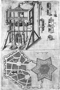 Design for fortification from Harmonia in Fortalitiis Construendis, Defendensis & Oppugnandis by Wendelin Schildknecht, pg120, published 1652