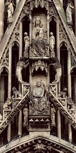 Detail of the Virgin and Child, from the Gable Above the Central Portal on the West Facade