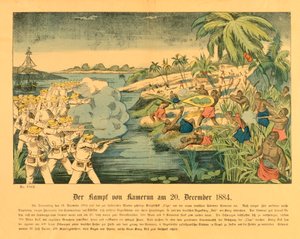 Duala Uprising in German Cameroon, with the SMS Olga in the Background, 20 December 1884 by German School