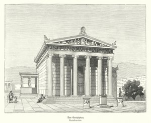 Erectheion, temple dedicated to Athena and Poseidon on the Acropolis, Athens, Ancient Greece by German School