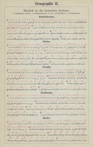 Examples of German shorthand writing systems by German School