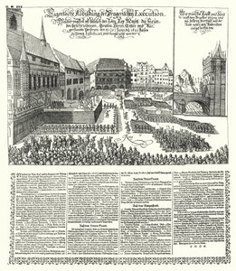 Execution of Rebels Against the Holy Roman Emperor Ferdinand II in Prague by German School
