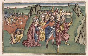 Exodus 14 Moses and the Israelites crossing the Red Sea, from the Nuremberg Bible by German School