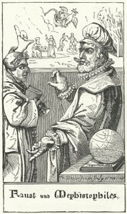 Faust and Mephistopheles (engraving) by German School