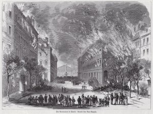Fires in the Rue Royale, Paris Commune by German School
