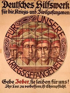 First World War Poster Urging Germans to Give Money to Help German Prisoners of War by German School