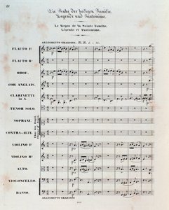 First page of the score for The Flight Into Egypt, op. 25, overture by Hector Berlioz