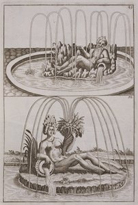 Fountains, from Architectura Curiosa Nova by Georg Andreas Bockler by German School