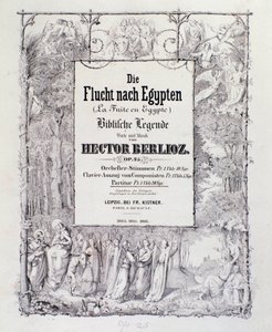 Frontispiece of Musical Score of German Edition of The Flight into Egypt, Opus 25 Overture by French Romantic Composer Hector Berlioz by German School
