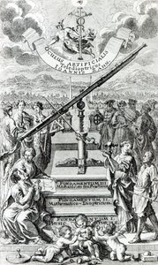 Frontispiece to Oculus Artificialis Teledioptricus Sive Telescopium by Johann Zahn, 2nd Edition Published in 1702 by German School
