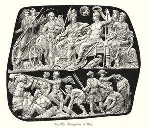 Gemma Augustea, ancient Roman onyx relief cameo engraved gem by German School