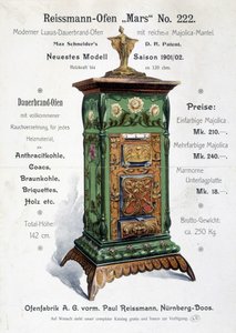 German advertisement for an art nouveau style boiler, late 19th century by German School
