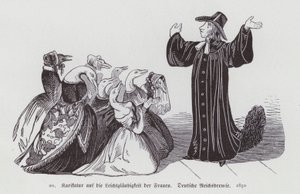 German cartoon on the gullibility of women by German School