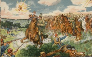 German Cavalry Under the Command of Crown Prince Wilhelm Attacking French Troops Near Longwy, France, World War I by German School