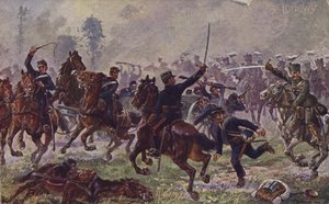 German hussars capturing French guns at Longwy, World War I, 22 August 1914